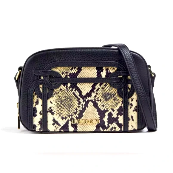 COPY - NWT $371 LOVE MOSCHINO Snake-print textured-leather shoulder bag